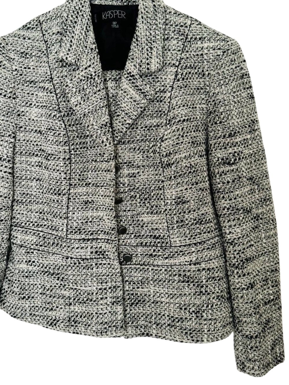 Kasper Black & White 2-PC Tweed Bouclé Blazer Size 8P